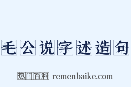 毛公说字述造句是什么意思的图片